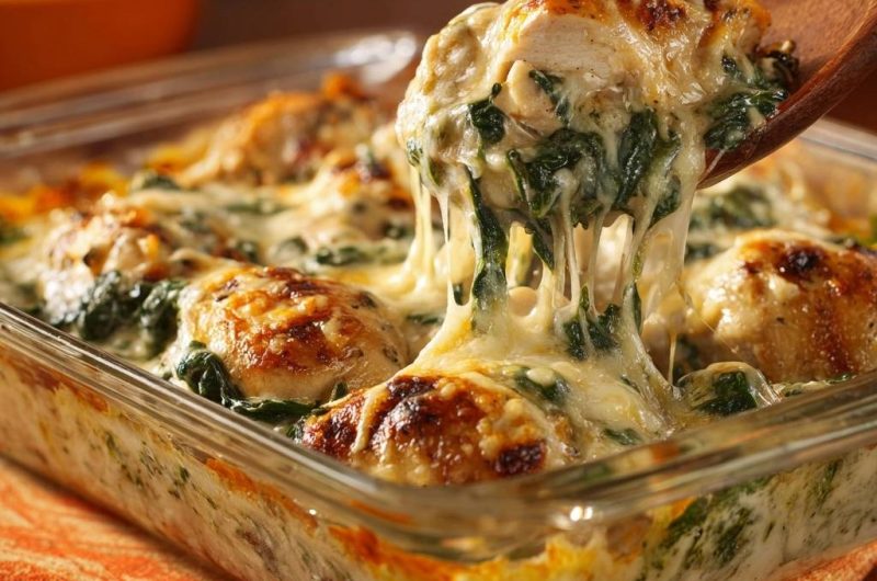 Cremiger Spinat-Hähnchen-Auflauf