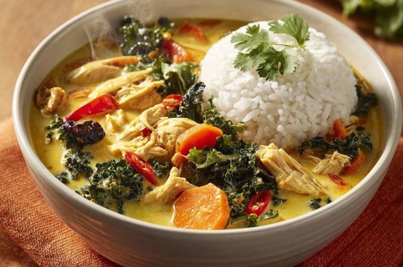 Cremiges Hühner-Curry mit Grünkohl