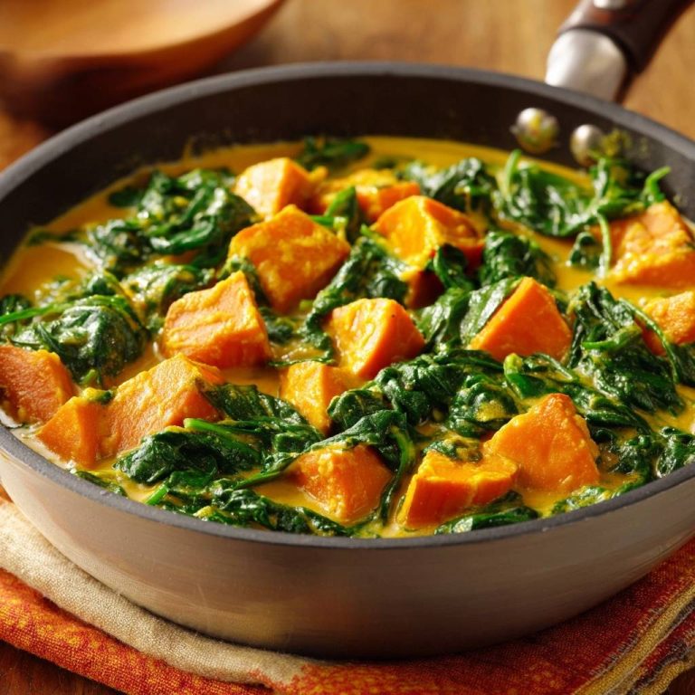 Cremiges Süßkartoffel-Spinat-Curry Rezept