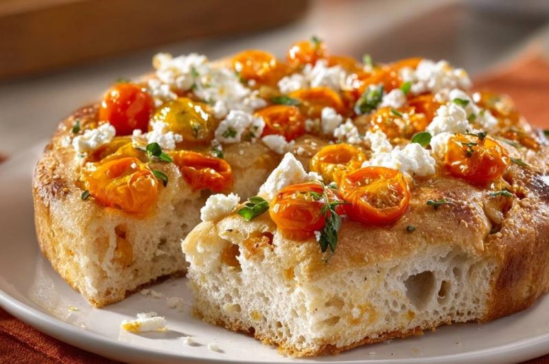 Focaccia mit Tomaten und Feta