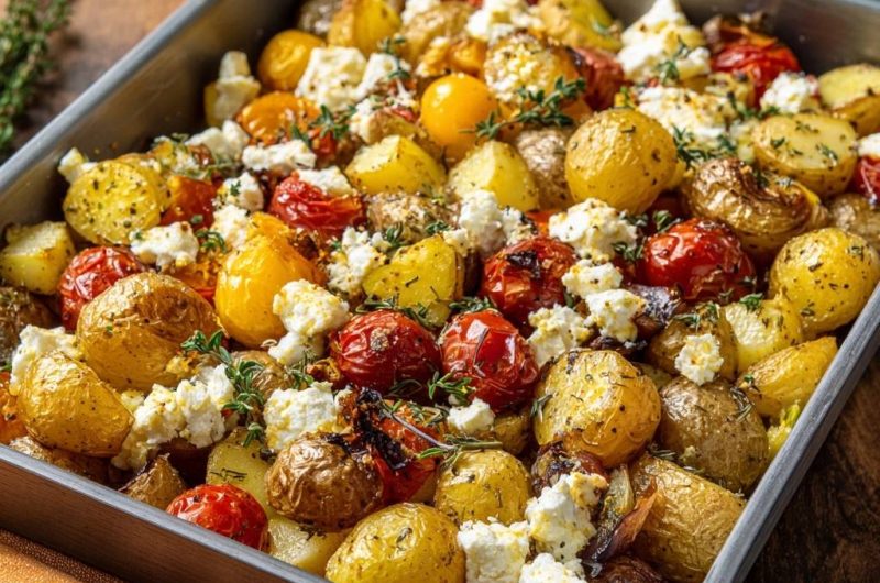 Griechische Ofenkartoffeln mit Tomaten und Feta