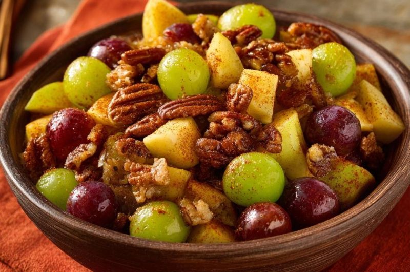 Herbstlicher Apfel-Trauben-Salat mit Pekannüssen