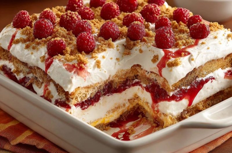 Himbeer-Sahne-Knuspertorte (Keine wässrige Himbeersoße mehr!)