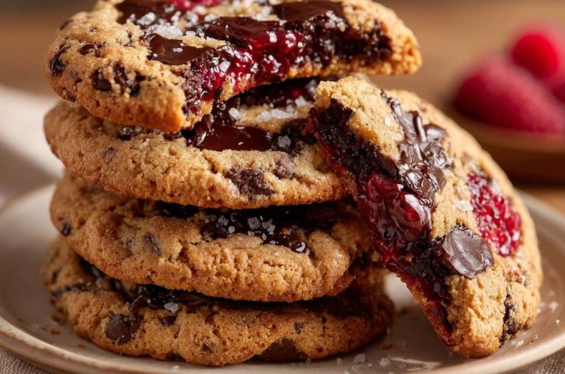 Himbeer-Schoko-Cookies (Nie wieder flache Cookies!)