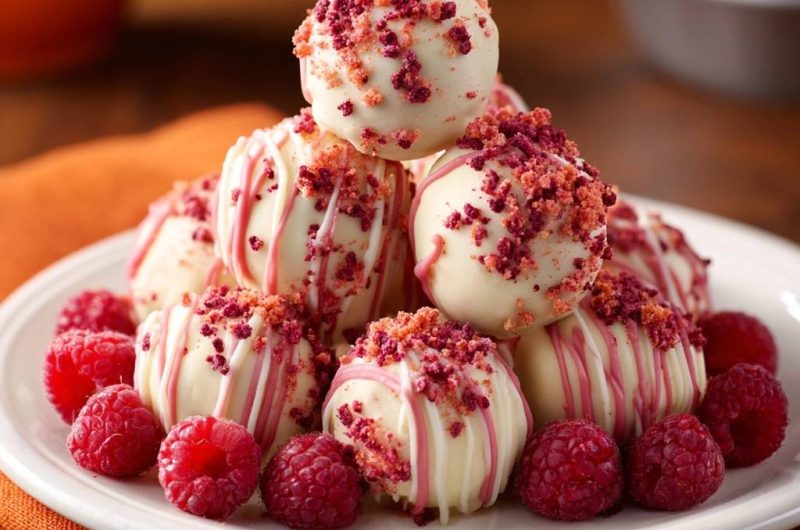 Himbeer-Weißschokoladen-Trüffel (Nie wieder abfallender Crunch!)