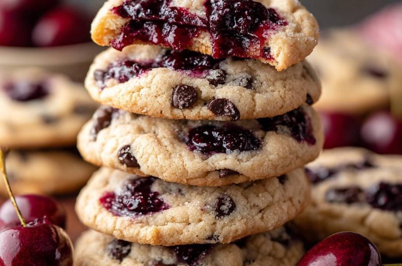 Kirsch-Schoko-Thumbprint-Cookies (Nie wieder auslaufende Füllung!)