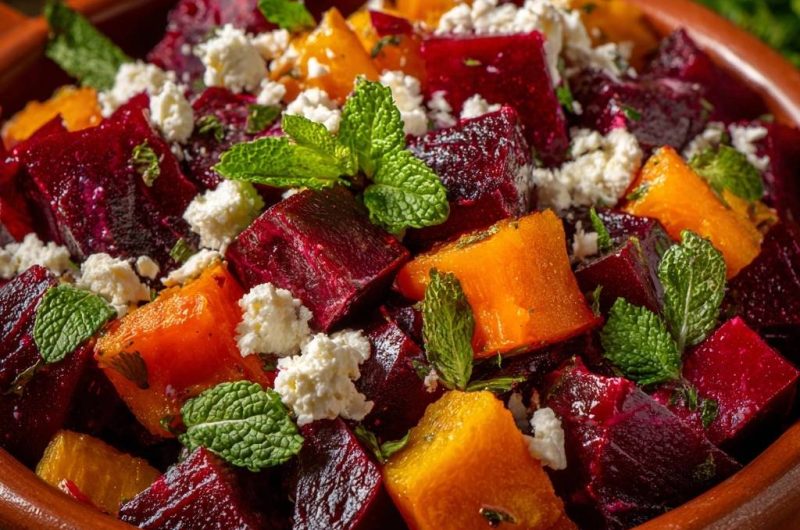 Knackiger Rote-Bete-Kürbis-Salat mit Feta