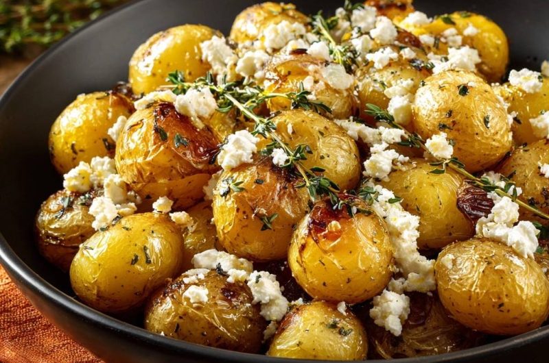 Knusprige Babykartoffeln mit Feta und Thymian