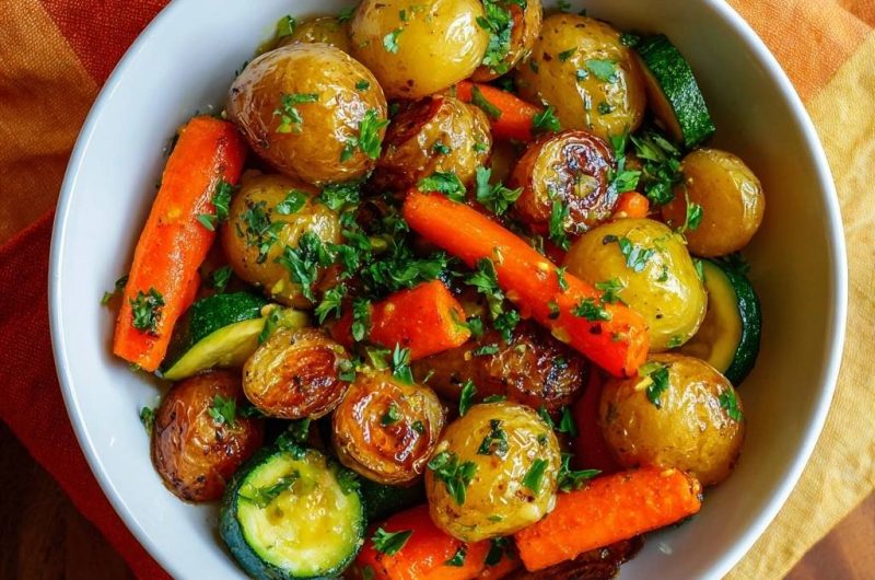 Knusprige Babykartoffeln mit Karotten und Zucchini