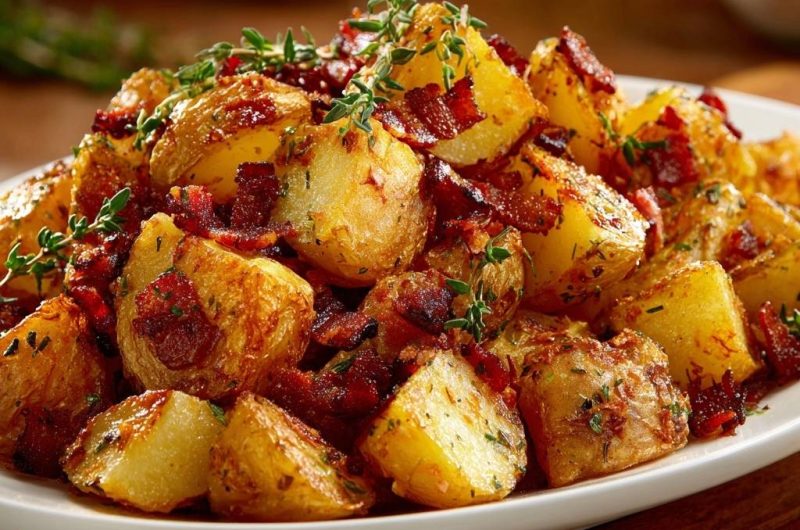 Knusprige Bratkartoffeln mit Speck & Thymian (Nie wieder matschig!)