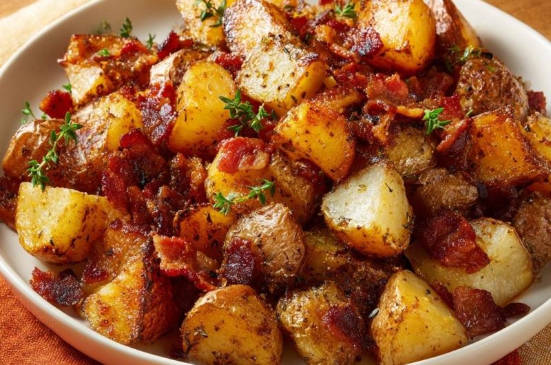 Knusprige Bratkartoffeln mit Speck & Thymian