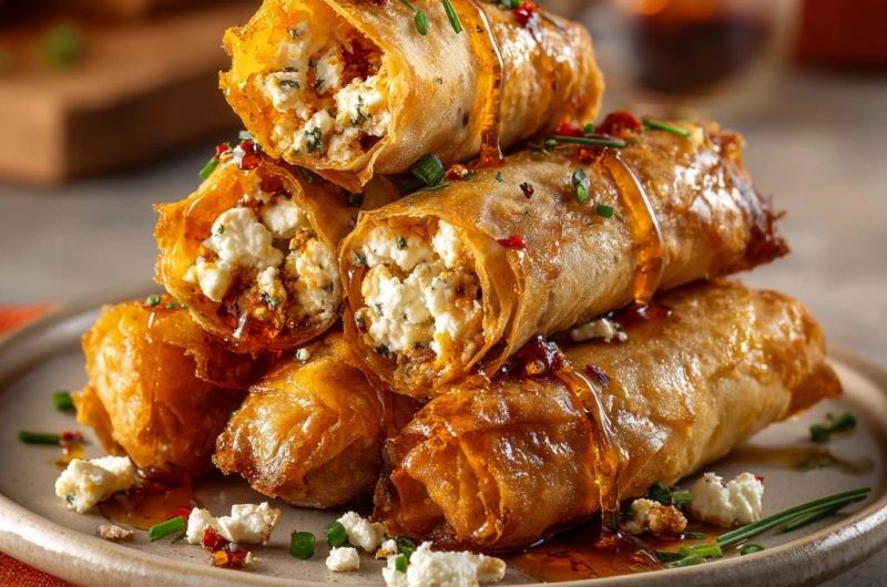 Knusprige Feta-Honig-Rollen