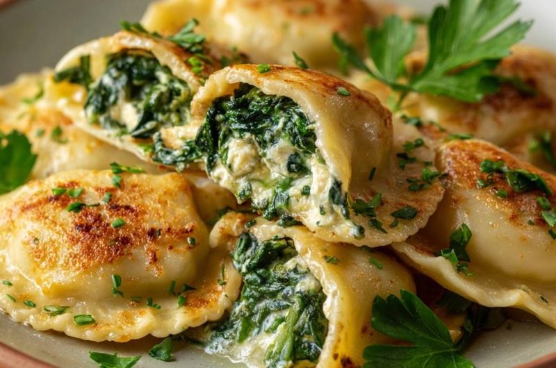 Knusprige Spinat-Ricotta-Ravioli