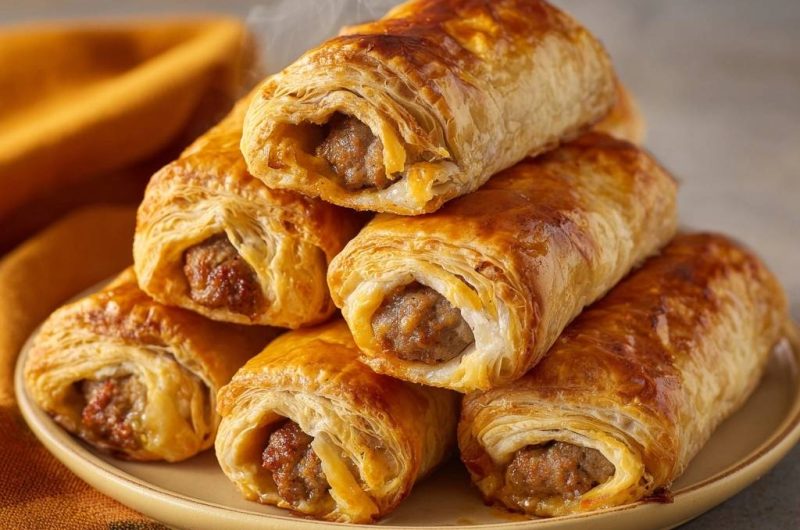 Knusprige Wurst-Käse-Rollen