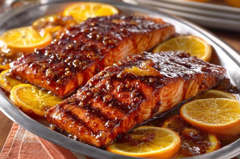 Orangen-glasierter Lachs