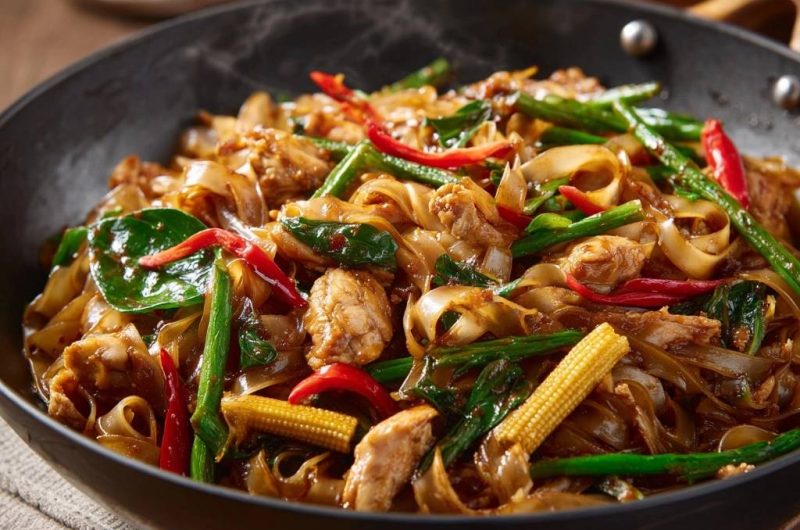 Pad See Ew mit Huhn und Gemüse (Nie wieder matschige Nudeln!)