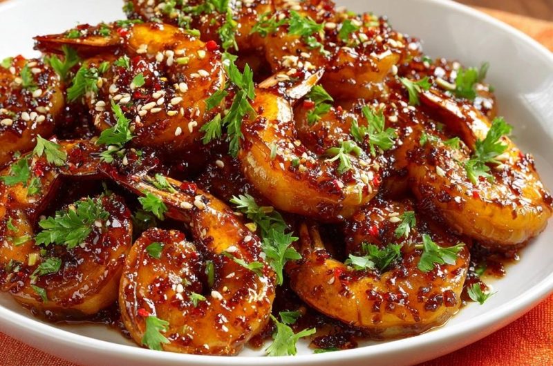 Süß-würzige Sesam-Garnelen