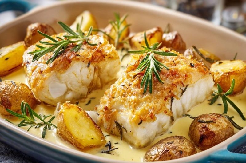 Saftiger Rosmarin-Fisch mit Knusprigkartoffeln