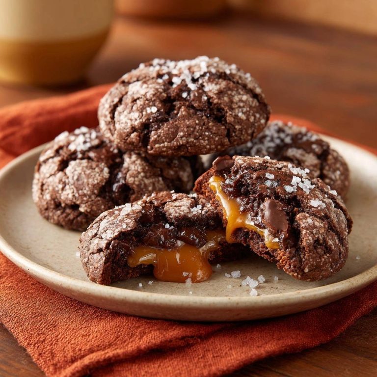 Salzkaramell-gefüllte Schoko-Cookies Rezept