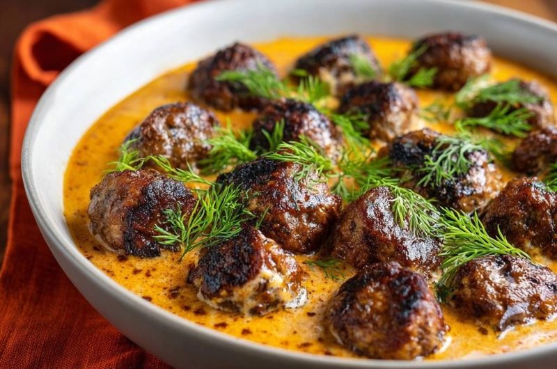 Schwedische Fleischbällchen in cremiger Dill-Sahne