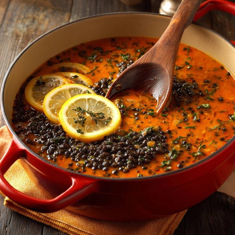 Zitronig-würziger Schwarzer Linseneintopf – Rezept