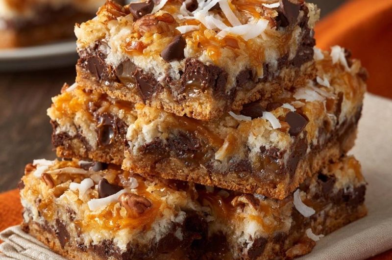 Karamell-Kokos-Pekan-Schoko-Bars