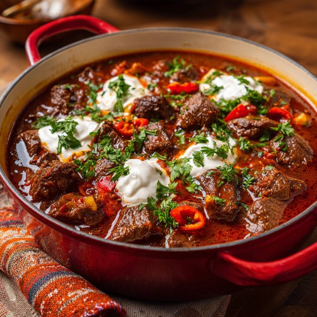 Ungarisches Paprikagulasch (Nie wieder zähes Fleisch!)