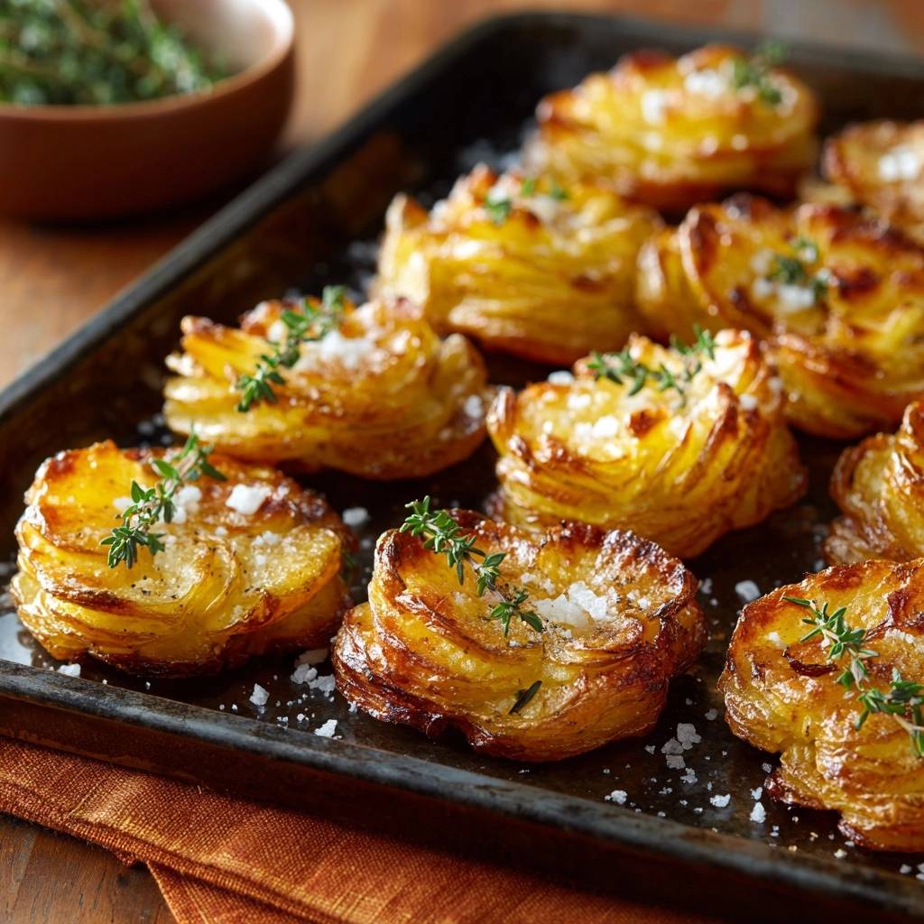 Knusprige Thymian-Kartoffelrosen