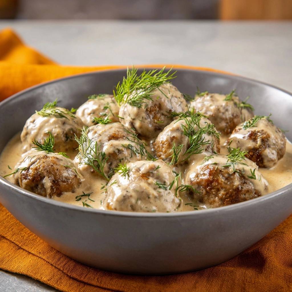 Schwedische Fleischbällchen in cremiger Dillsoße