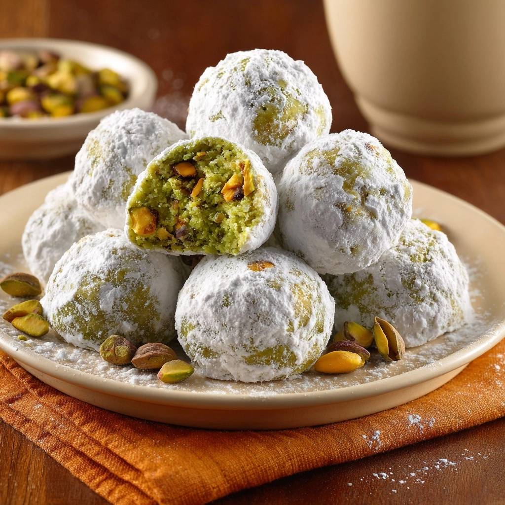 Pistazien-Schneebällchen (Nie wieder bröselnde Bällchen!)