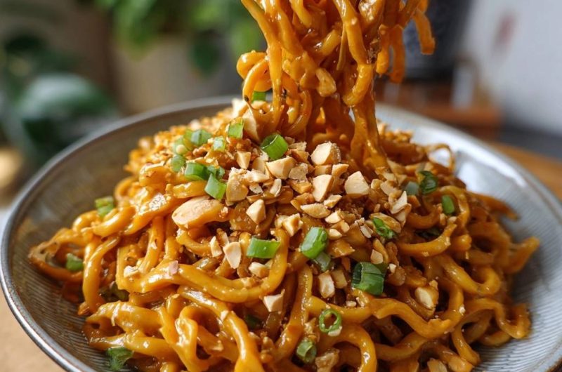 Cremige Erdnussnudeln (Nie wieder matschige Nudeln)