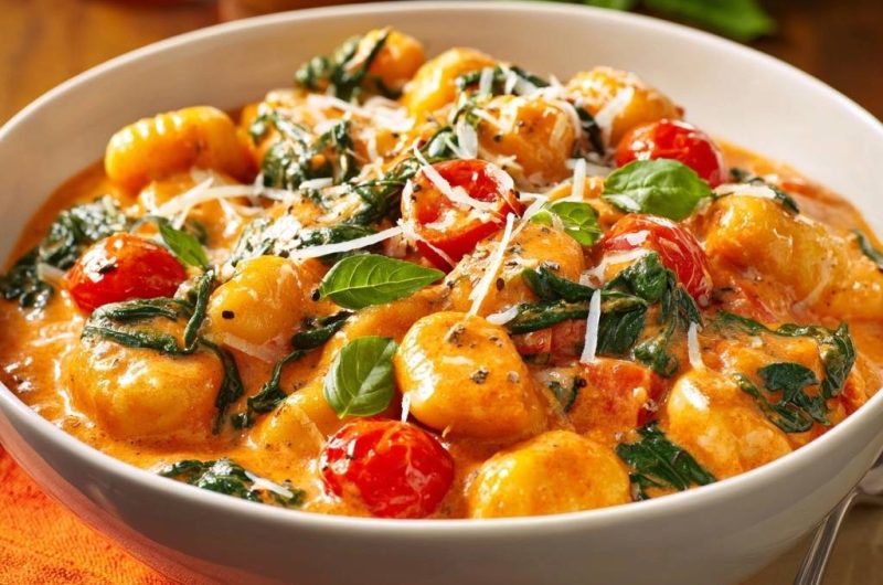 Cremige Gnocchi mit Spinat & Tomaten