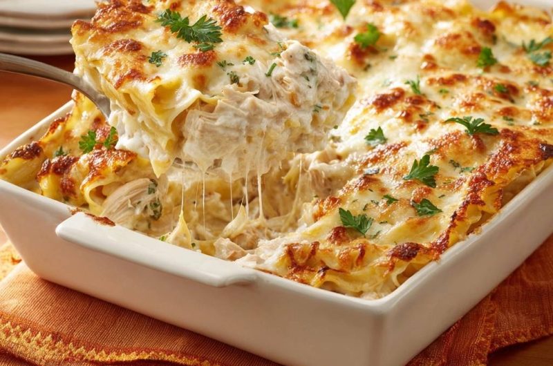 Cremige Hähnchen-Lasagne