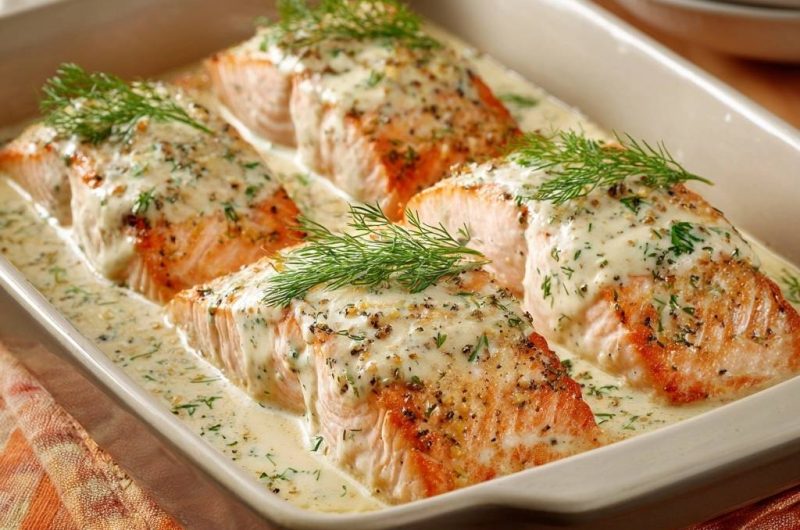 Cremiger Dill-Lachs aus dem Ofen