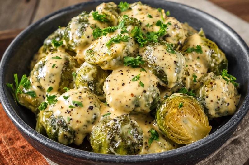 Cremiger Käse-Rosenkohl