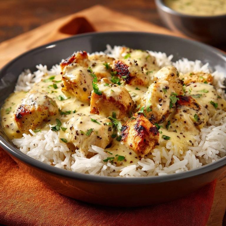 Cremiges Pfeffer-Hähnchen auf Reis – Saftig & Knackig!