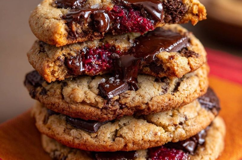 Himbeer-Dark-Chocolate-Cookies (Nie wieder flache Cookies!)