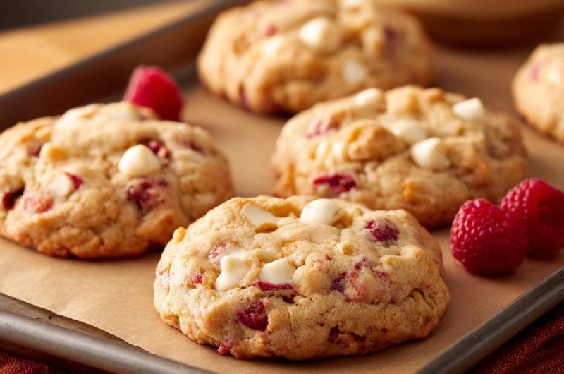 Himbeer-Weiße-Schokoladen-Cookies (Nie wieder matschige Himbeeren!)
