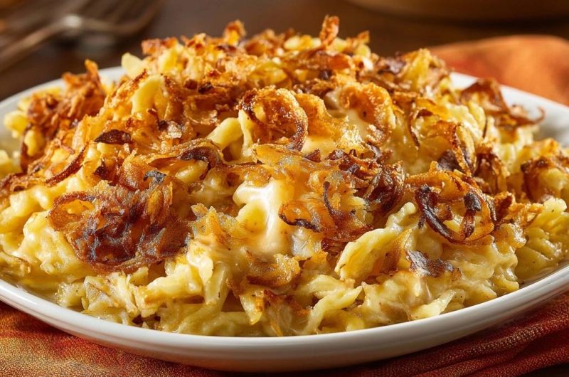 Käsespätzle mit knusprigen Zwiebeln