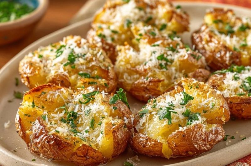 Knusprige Parmesan-Smashed-Potatoes