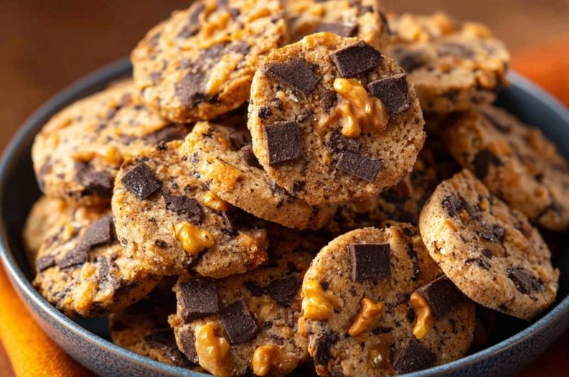 Knusprige Schoko-Walnuss-Cookies (Nie wieder flache Kekse!)