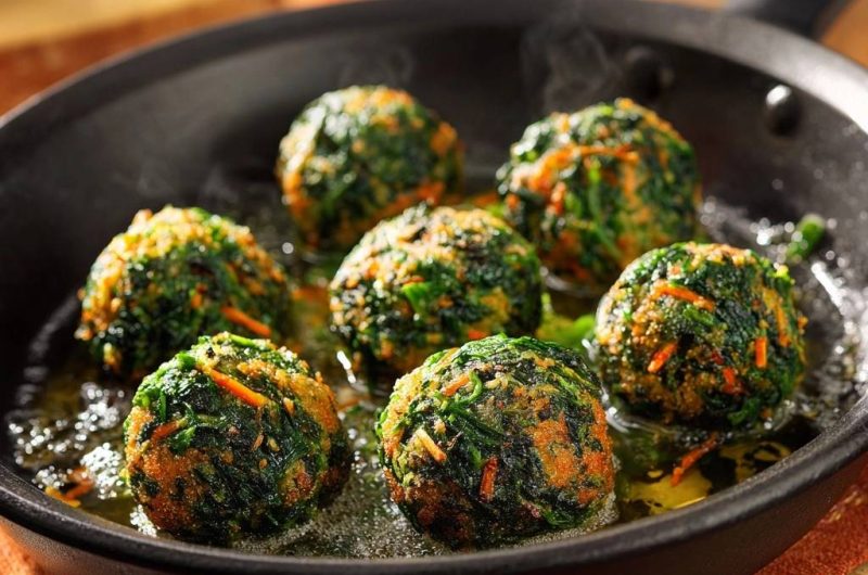 Knusprige Spinat-Karotten-Bällchen
