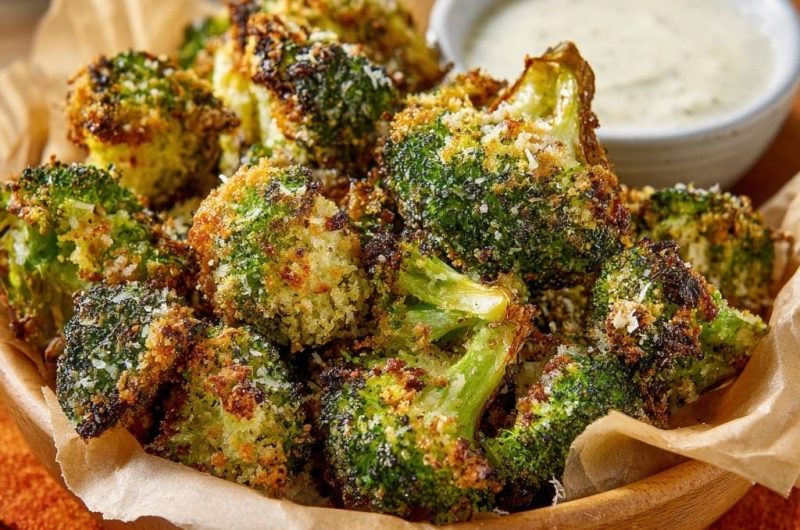 Knuspriger Ofen-Brokkoli mit Joghurt-Dip