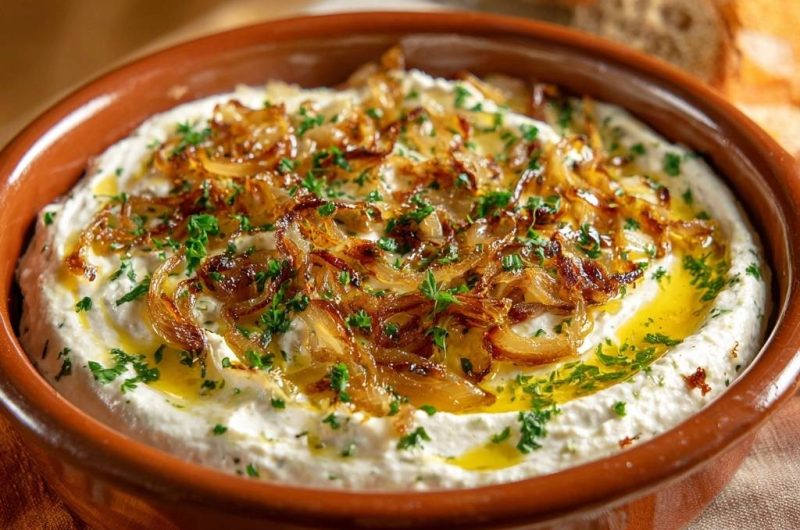 Labneh mit knusprigen Zwiebeln