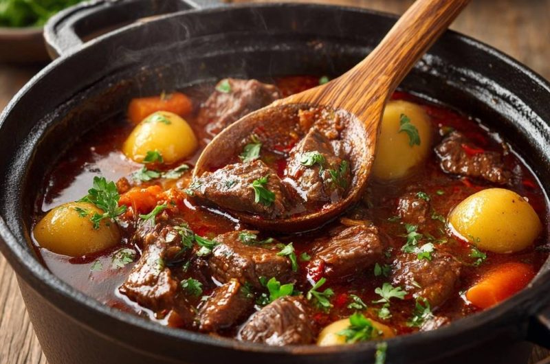 Rindergulasch mit Kartoffeln und Karotten