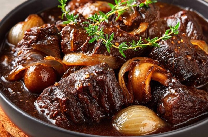 Rindfleischragout mit Perlzwiebeln