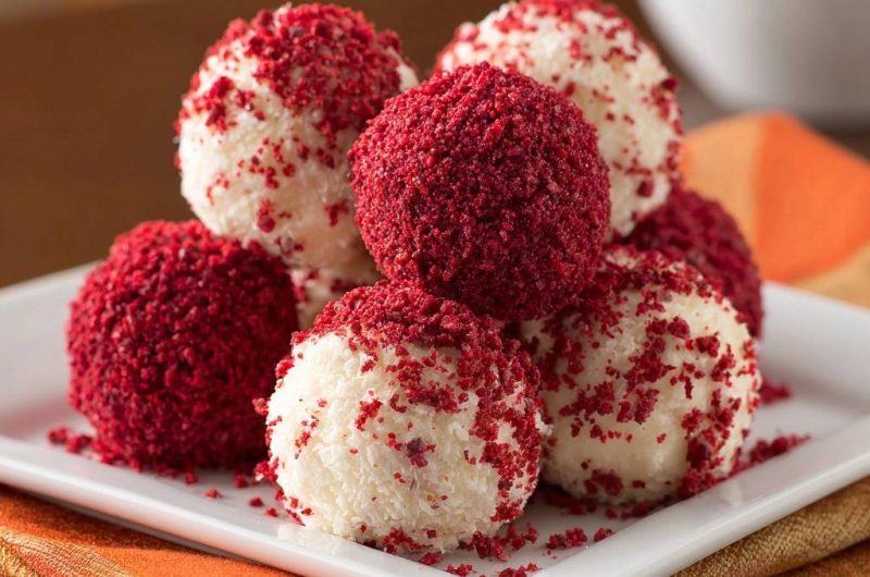Rote Kokos-Trüffel (Nie wieder abfallender Überzug!)