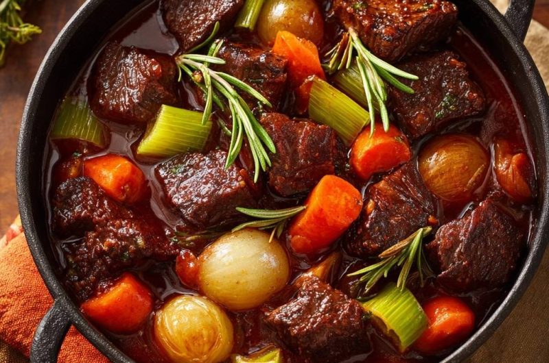 Rustikales Rindergulasch mit Rosmarin