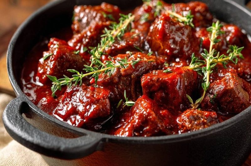 Rustikales Rindergulasch mit Thymian