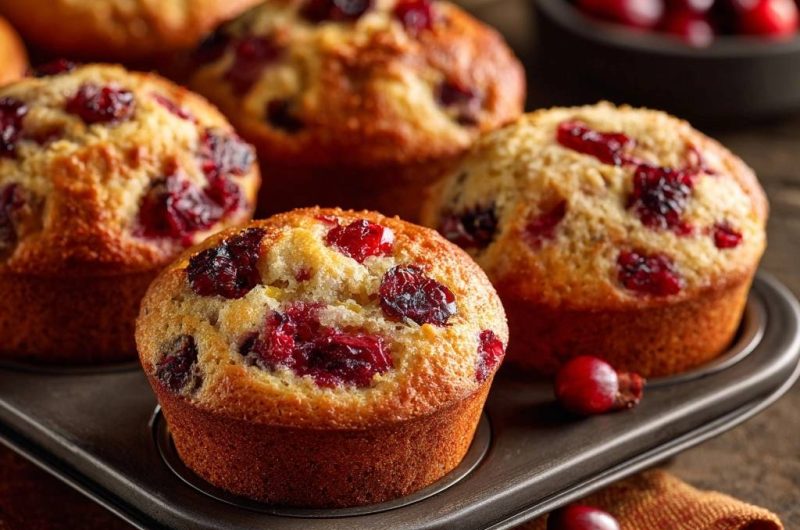 Saftige Cranberry-Muffins (Beeren sinken nie mehr!)